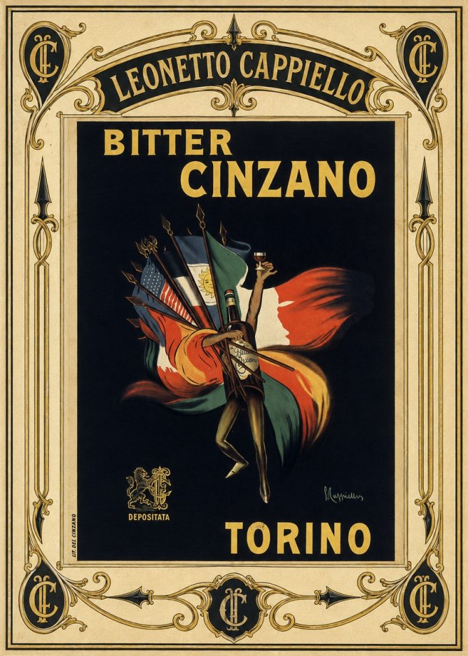 Leonetto Cappiello Bitter Cinzano Torino No4 - Poster