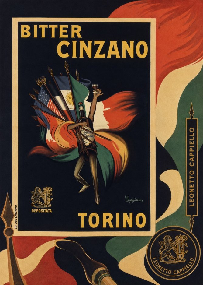 Leonetto Cappiello Bitter Cinzano Torino No6 - Poster