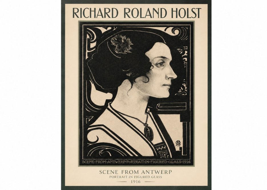 Richard Roland Holst Scene from Antwerp - Portrait in Figured Glass No2 - Poster