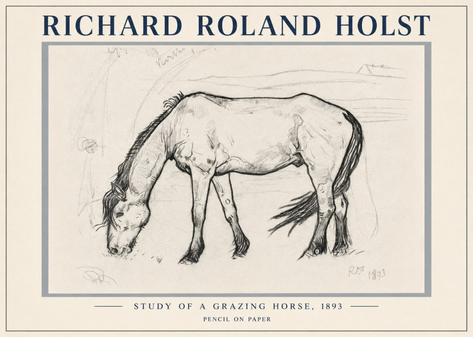 Richard Roland Holst Study of a Grazing Horse No5 - Poster