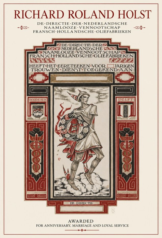 Richard Roland Holst Awarded for Anniversary, Marriage and Loyal Service No1 - Poster