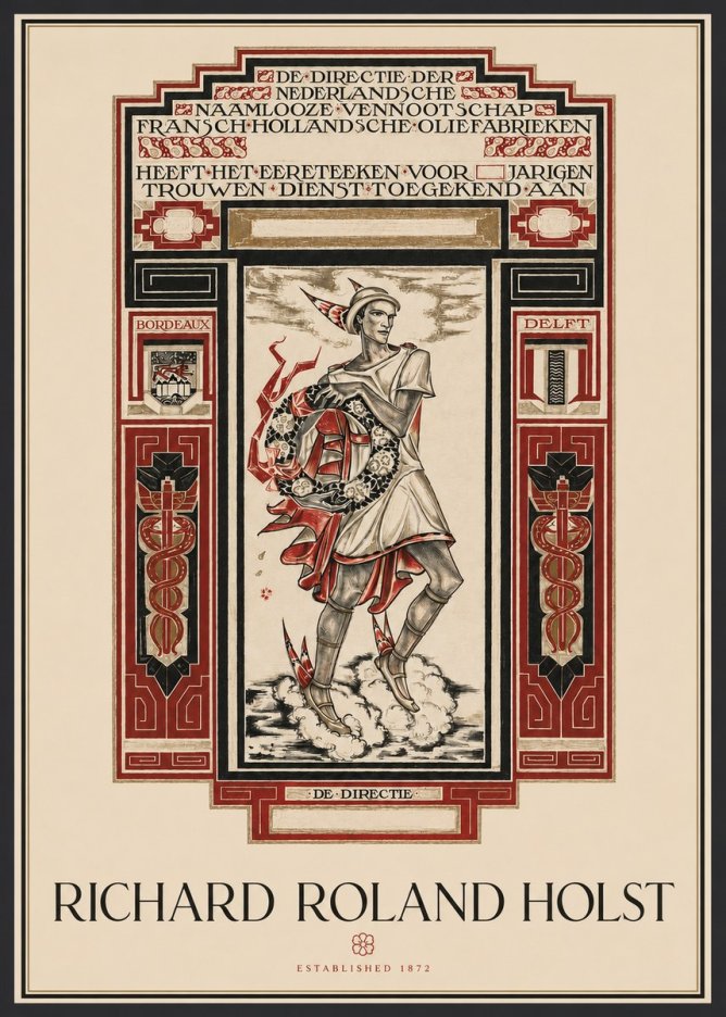 Richard Roland Holst Awarded for Anniversary, Marriage and Loyal Service No2 - Poster