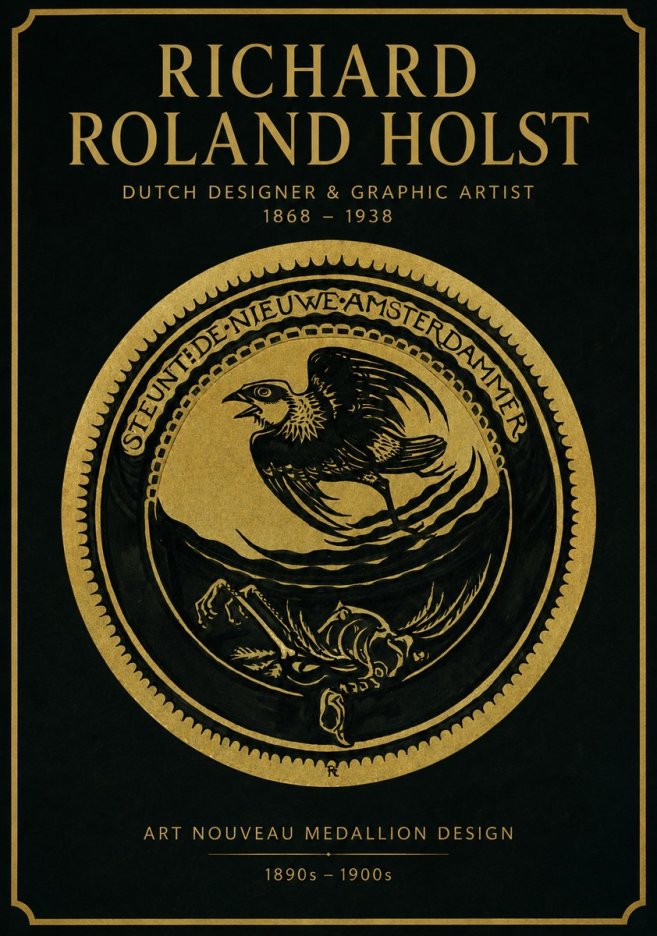 Richard Roland Holst Art Nouveau Medallion Design No2 - Poster