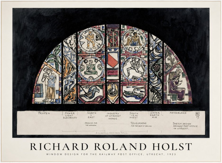 Richard Roland Holst Window Design for the Railway Post Office, Utrecht, 1923 No1 - Poster