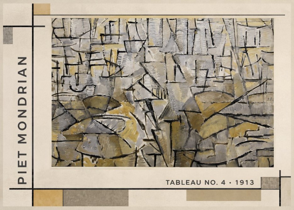 Piet Mondrian Tableau No. 4 No1 - Poster