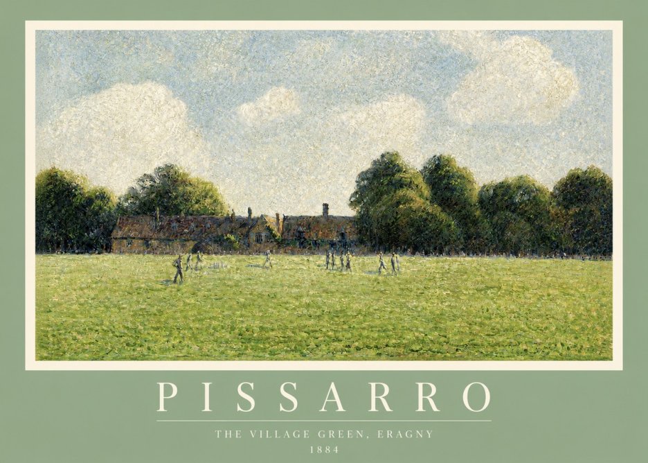 Pissarro The Village Green, Eragny No2 - Poster