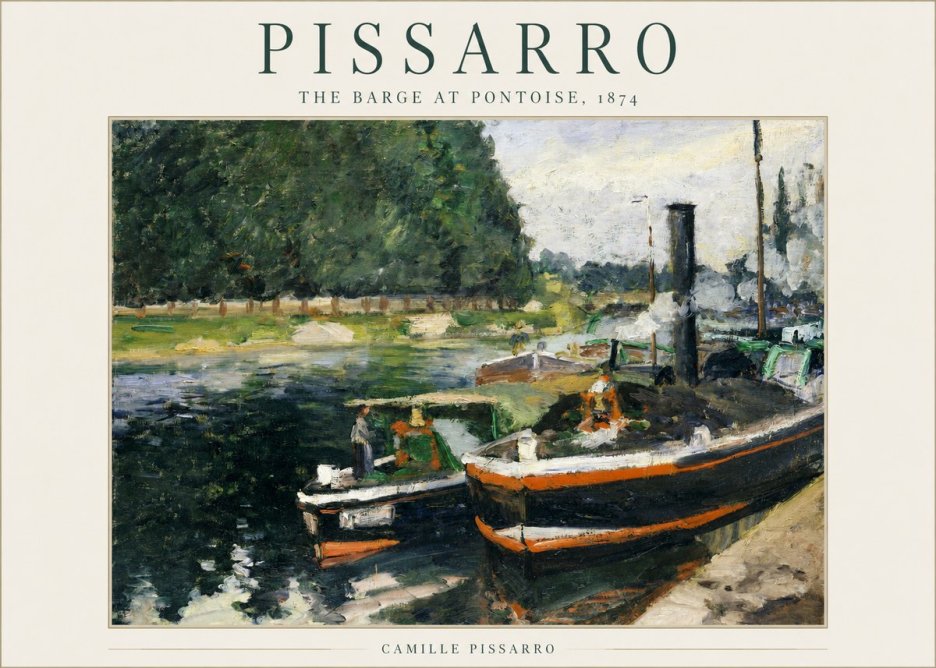 Pissarro The Barge at Pontoise, 1874 No1 - Poster