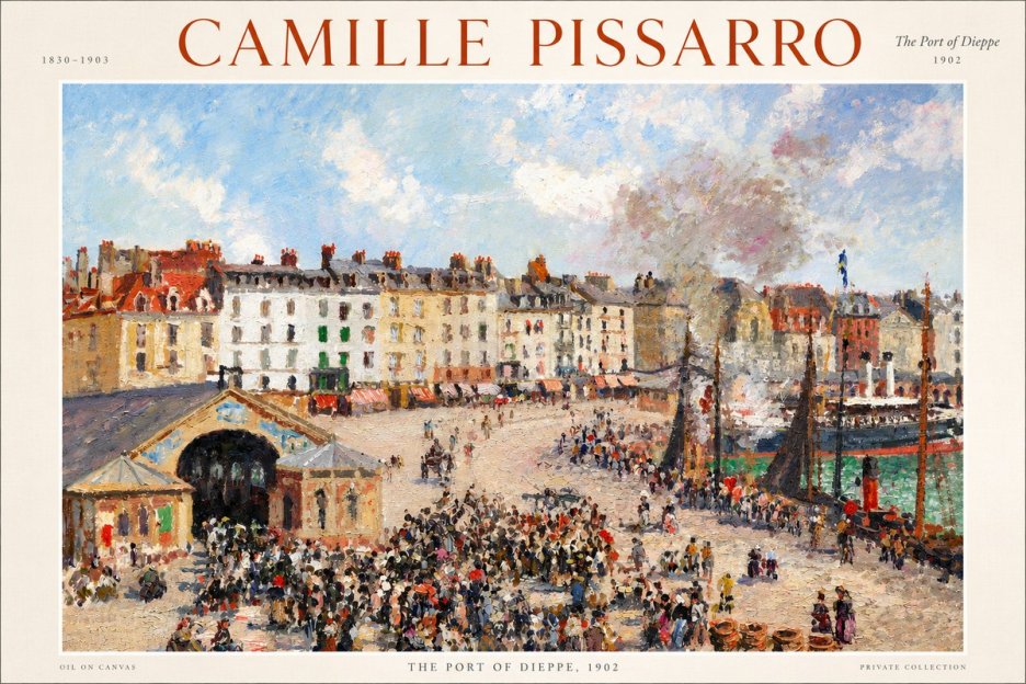 Pissarro Dieppe, the Fish Market No3 - Poster