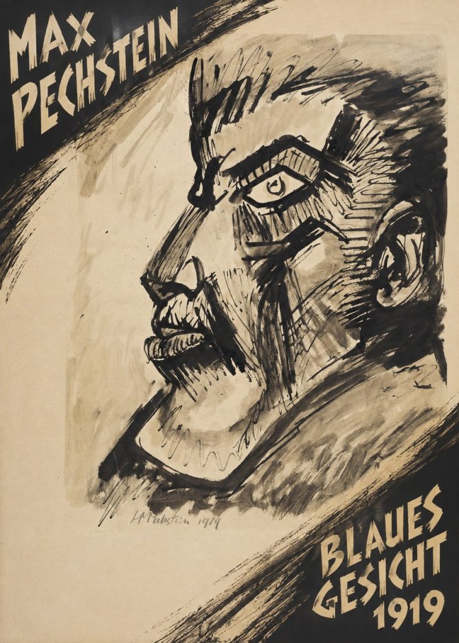 Max Pechstein Blaues Gesicht No4 - Poster