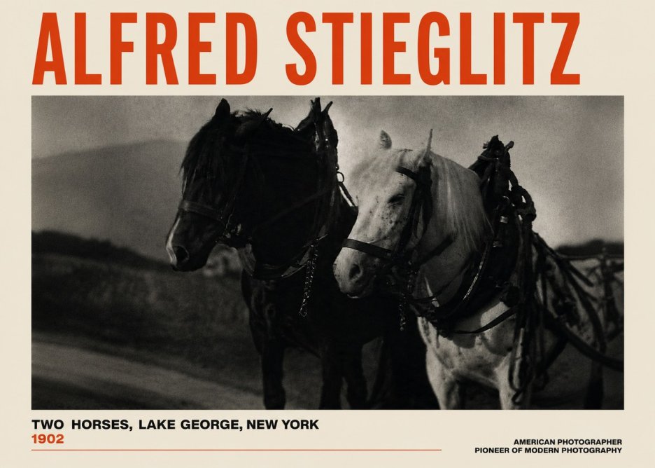 Alfred Stieglitz Two Horses, Lake George, New York No4 - Poster