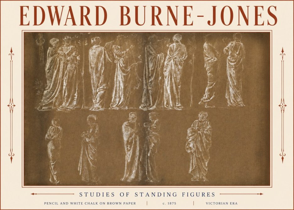 Edward Burne-Jones Studies of Standing Figures No4 - Poster