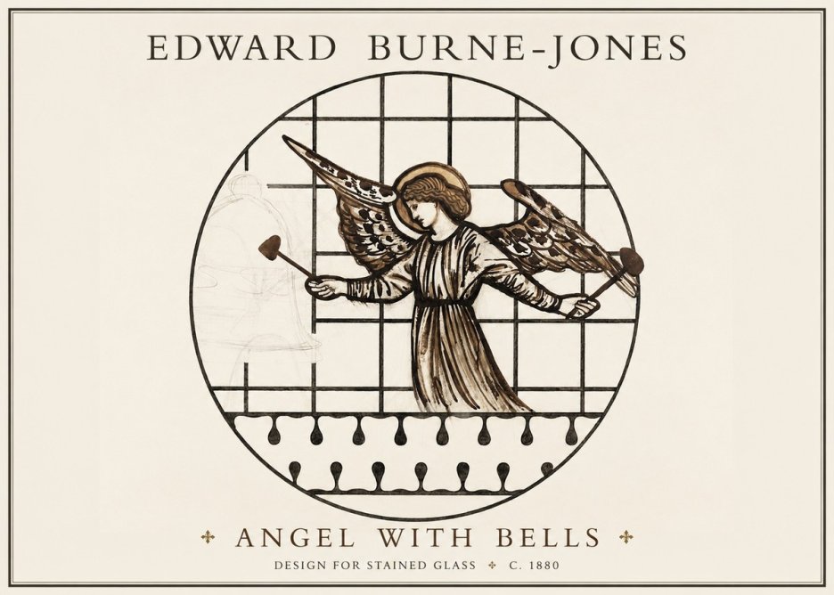 Edward Burne-Jones Angel with Bells (Study) No2 - Poster