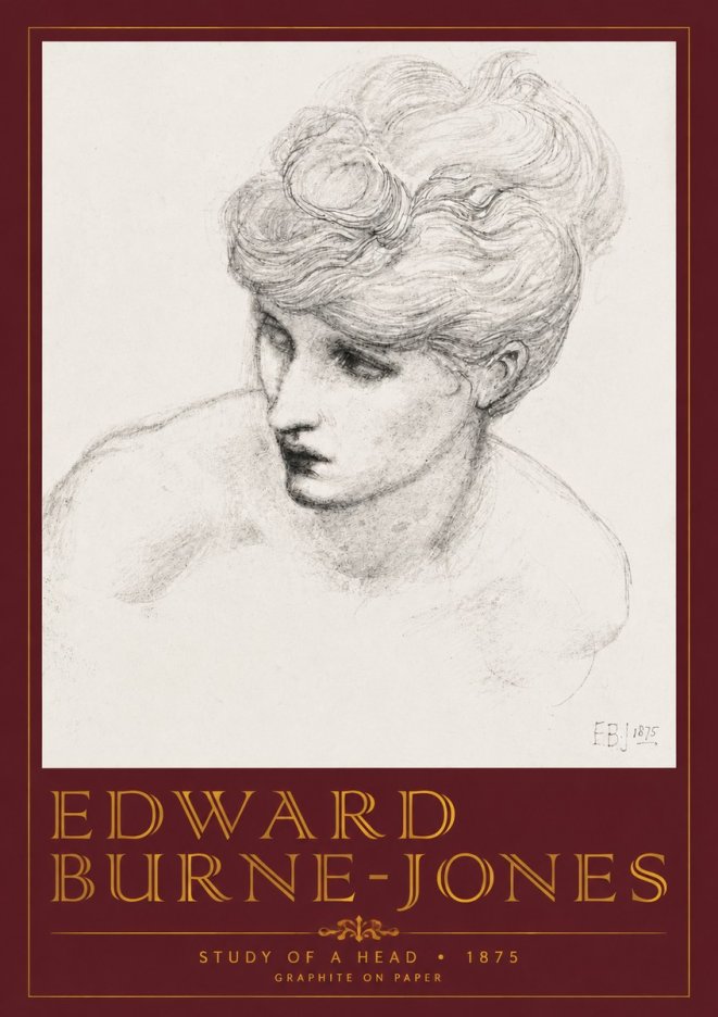 Edward Burne-Jones Study of a Head No4 - Poster