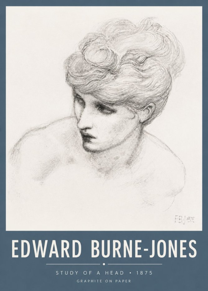 Edward Burne-Jones Study of a Head No5 - Poster