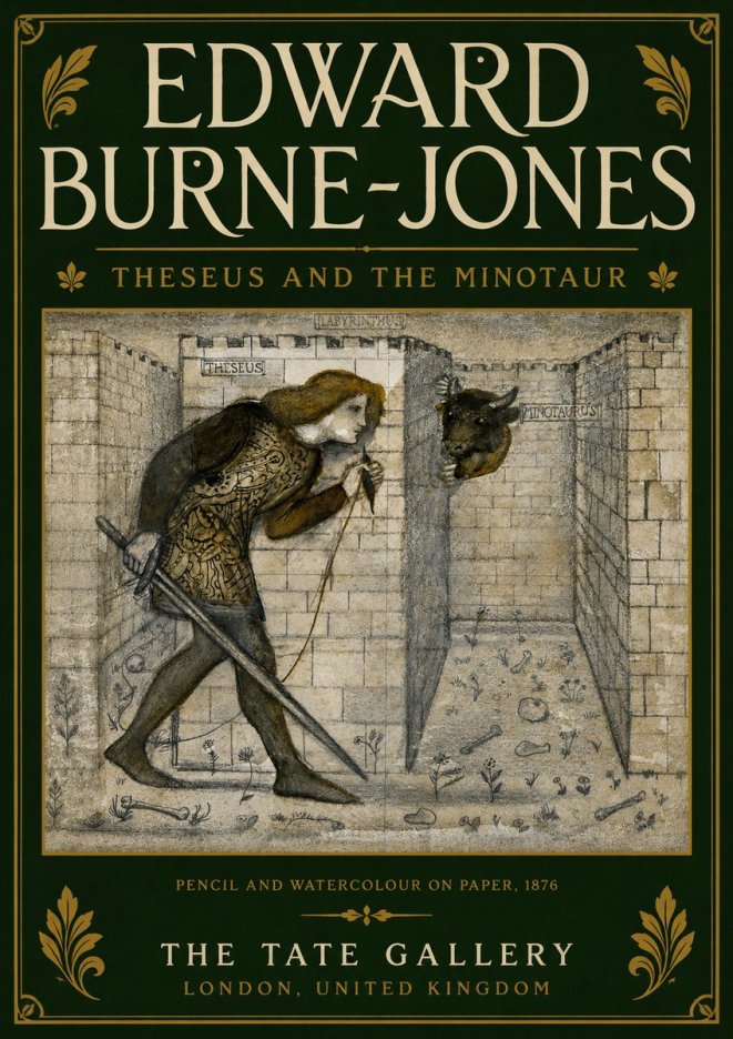 Edward Burne-Jones Theseus and the Minotaur No6 - Poster