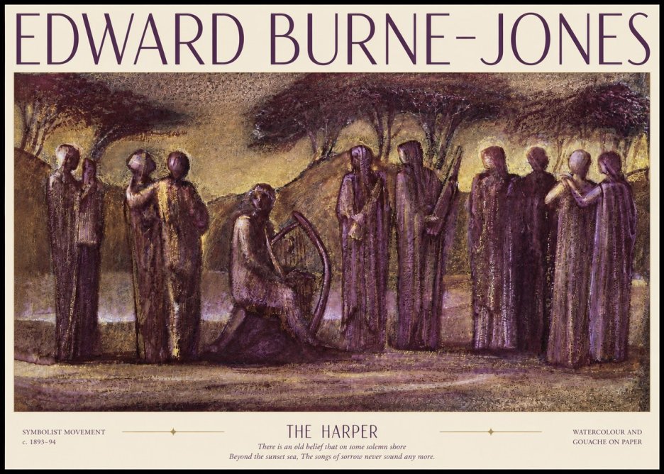 Edward Burne-Jones The Harp of Life No6 - Poster