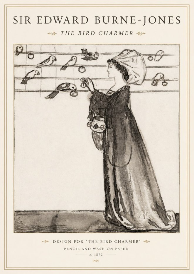 Edward Burne-Jones The Bird Charmer No1 - Poster