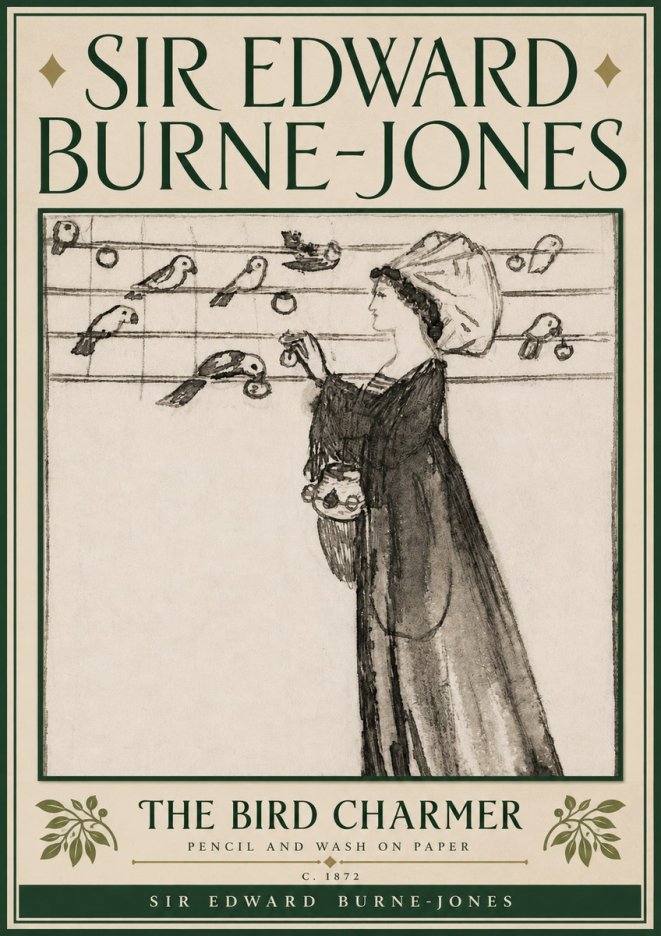 Edward Burne-Jones The Bird Charmer No6 - Poster