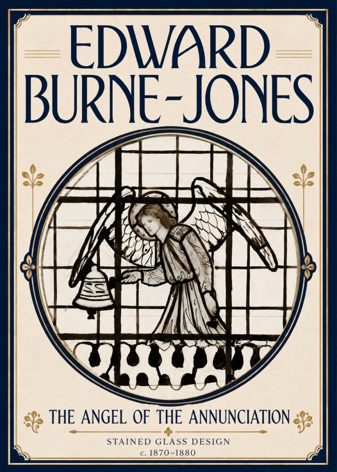 Edward Burne-Jones The Angel of the Annunciation (Stained Glass Design) No5 - Poster
