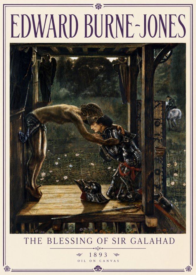 Edward Burne-Jones The Blessing of Sir Galahad No6 - Poster