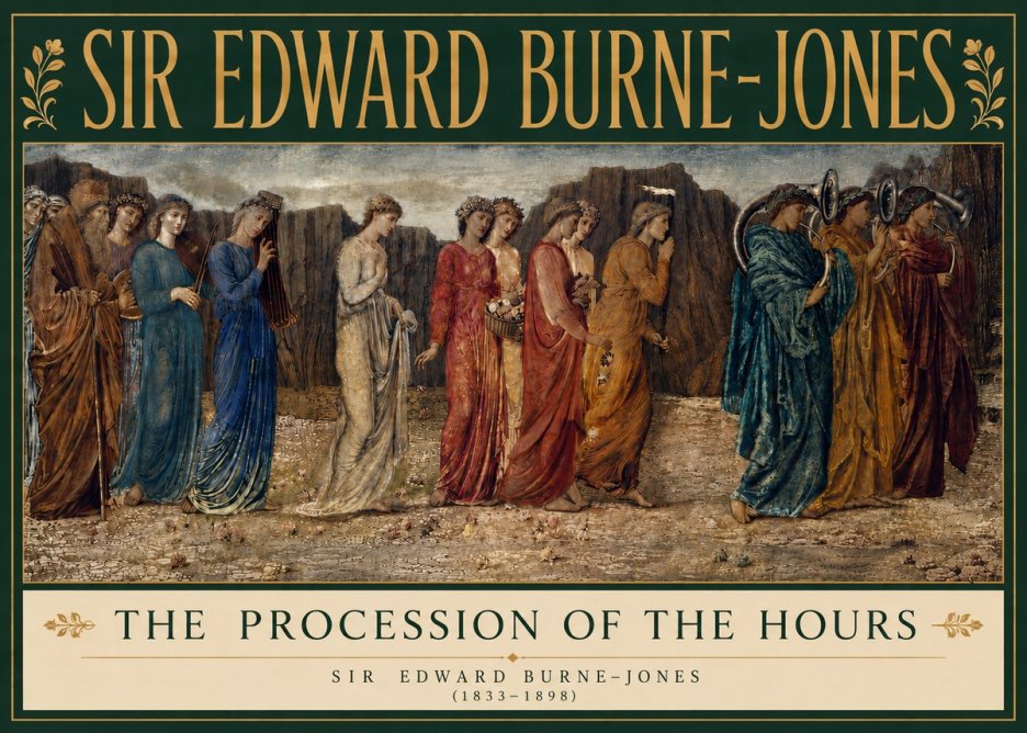 Edward Burne-Jones The Procession of the Hours No5 - Poster