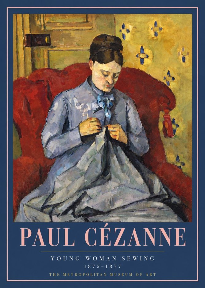 Paul Cézanne Young Woman Sewing No3 - Poster