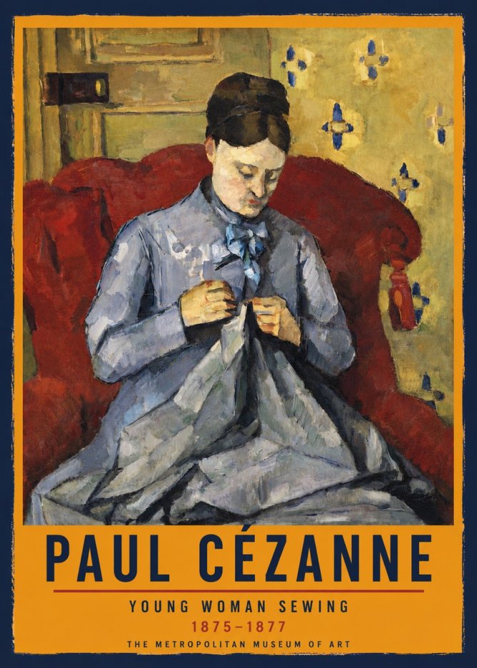 Paul Cézanne Young Woman Sewing No5 - Poster