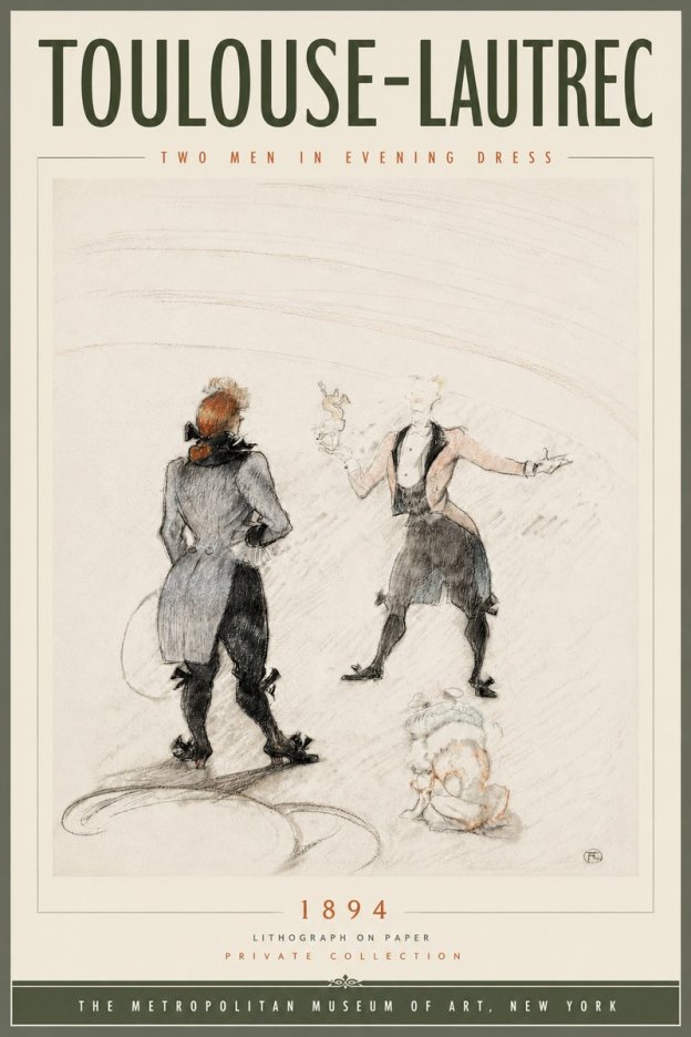 Toulouse-Lautrec Two Men in Evening Dress No5 - Poster