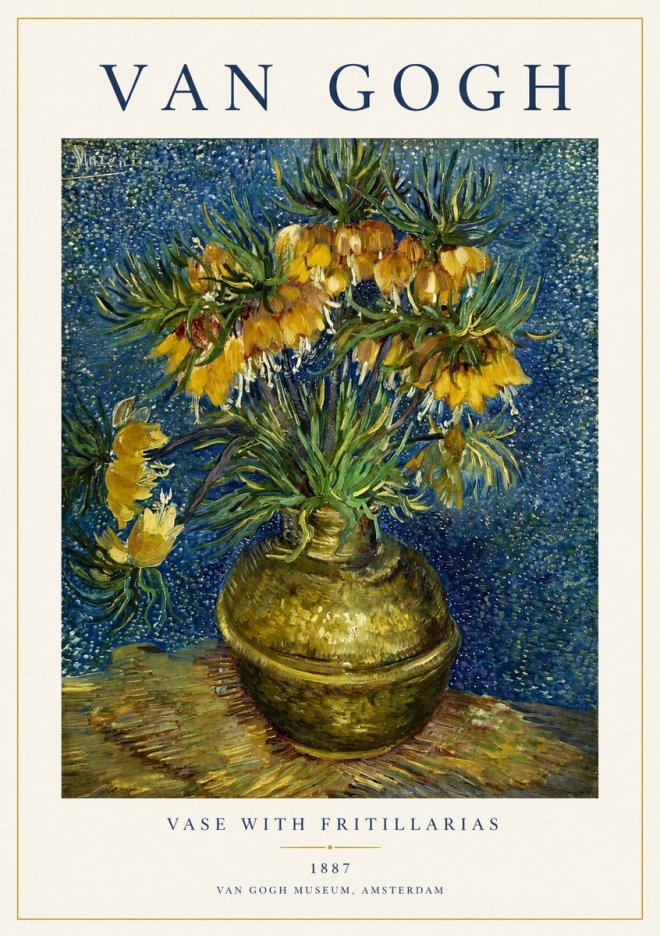 Van Gogh Vase with Fritillarias No1 - Poster