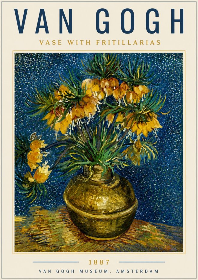 Van Gogh Vase with Fritillarias No6 - Poster