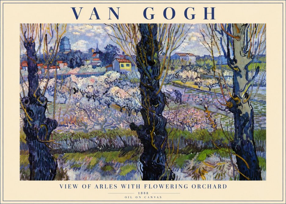Van Gogh View of Arles with Flowering Orchard No3 - Poster