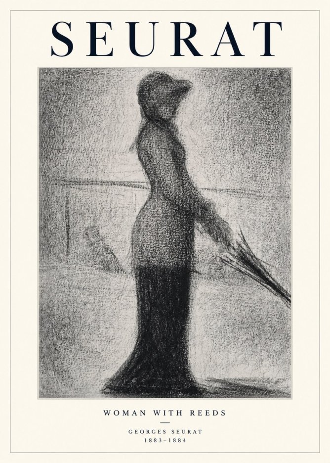 Seurat Woman with Reeds No1 - Poster