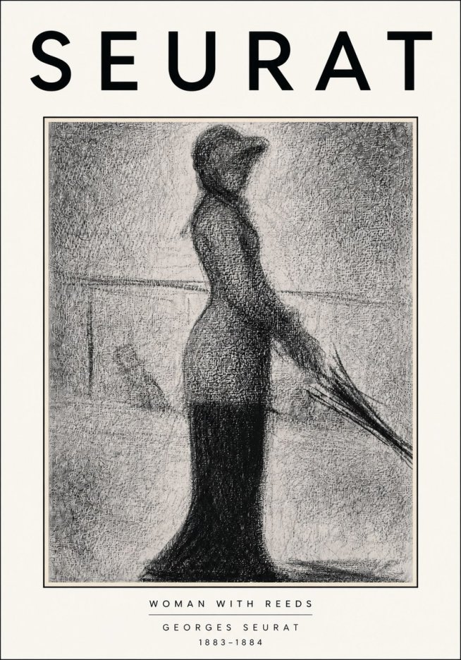 Seurat Woman with Reeds No5 - Poster