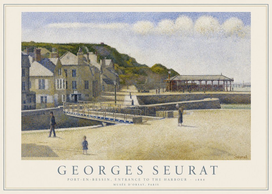 Seurat Port-en-bessin, Entrance to the Harbour, 1888 No3 - Poster