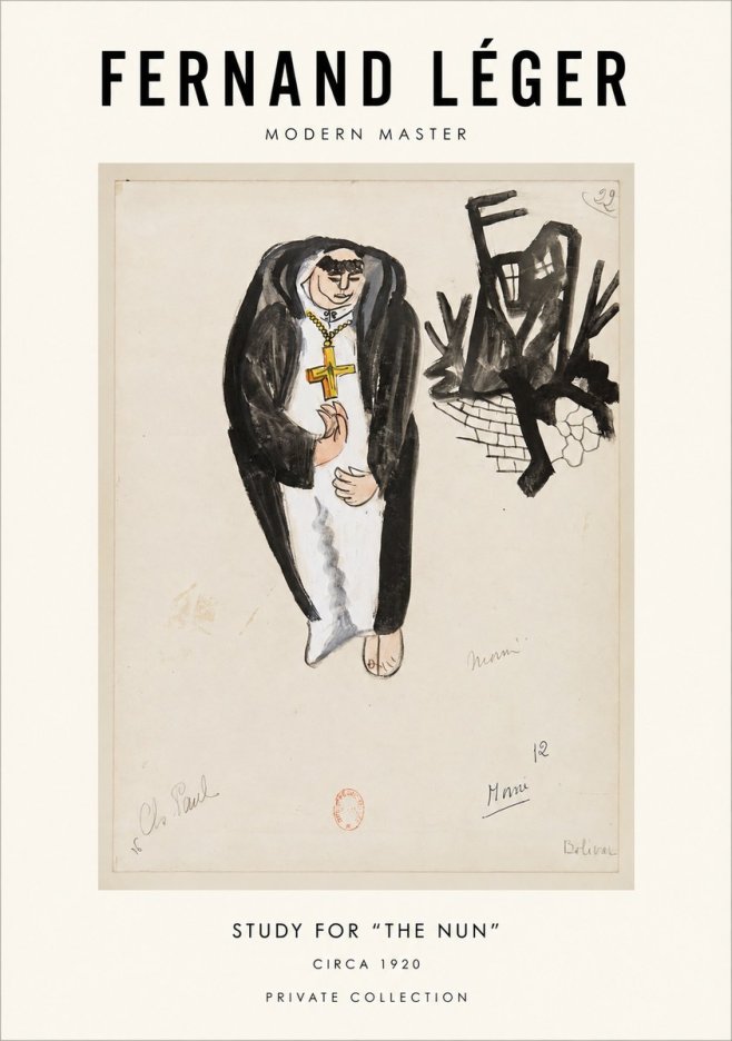 Fernand Léger Study for "the Nun" No1 - Poster