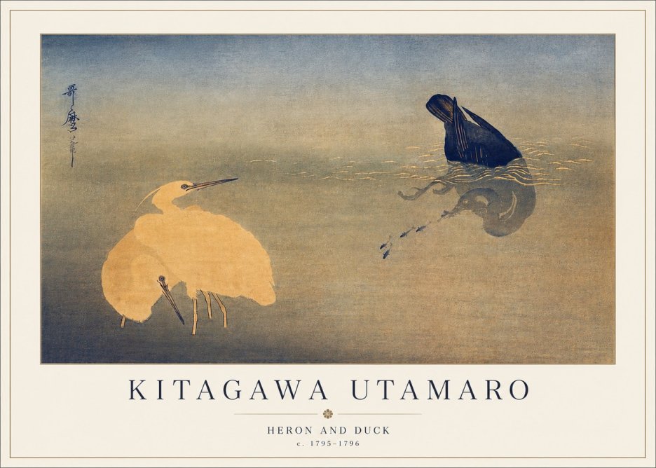 Kitagawa Utamaro Heron and Duck No3 - Poster