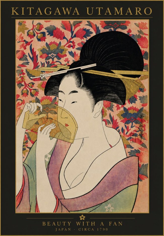 Kitagawa Utamaro Beauty with a Fan II No4 - Poster