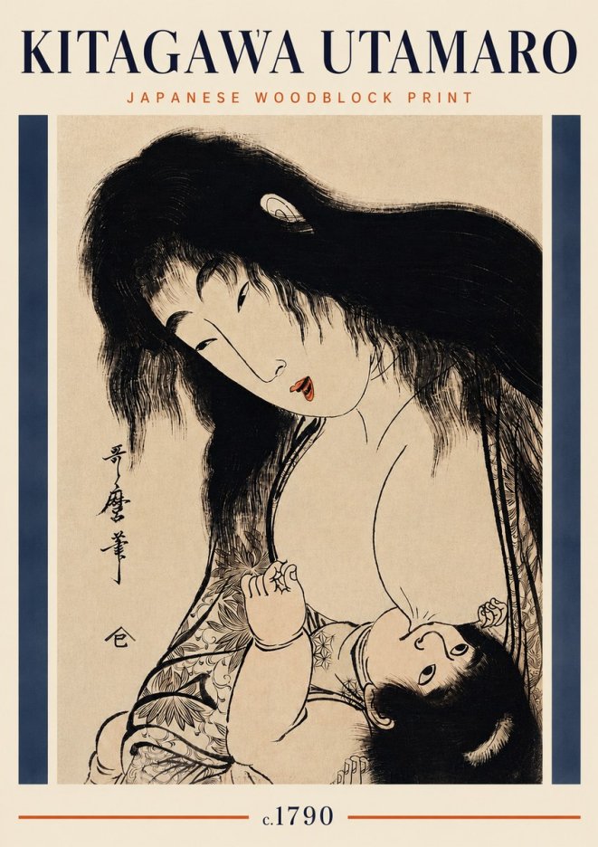 Kitagawa Utamaro Mother Nursing Her Child No3 - Poster