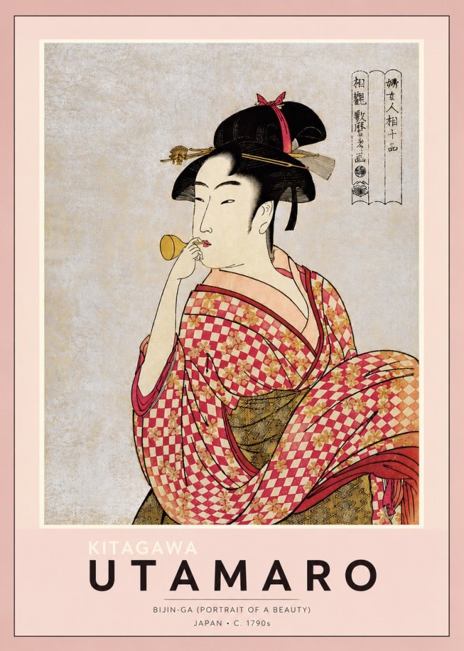 Kitagawa Utamaro Bijin-ga (Portrait of a Beauty) No4 - Poster