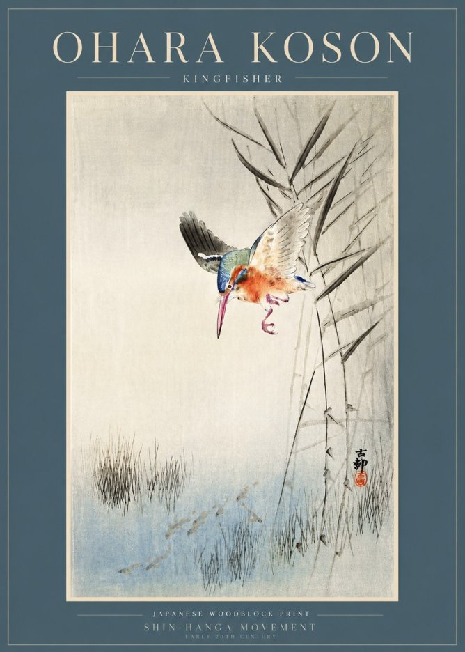 Ohara Koson Kingfisher No3 - Poster