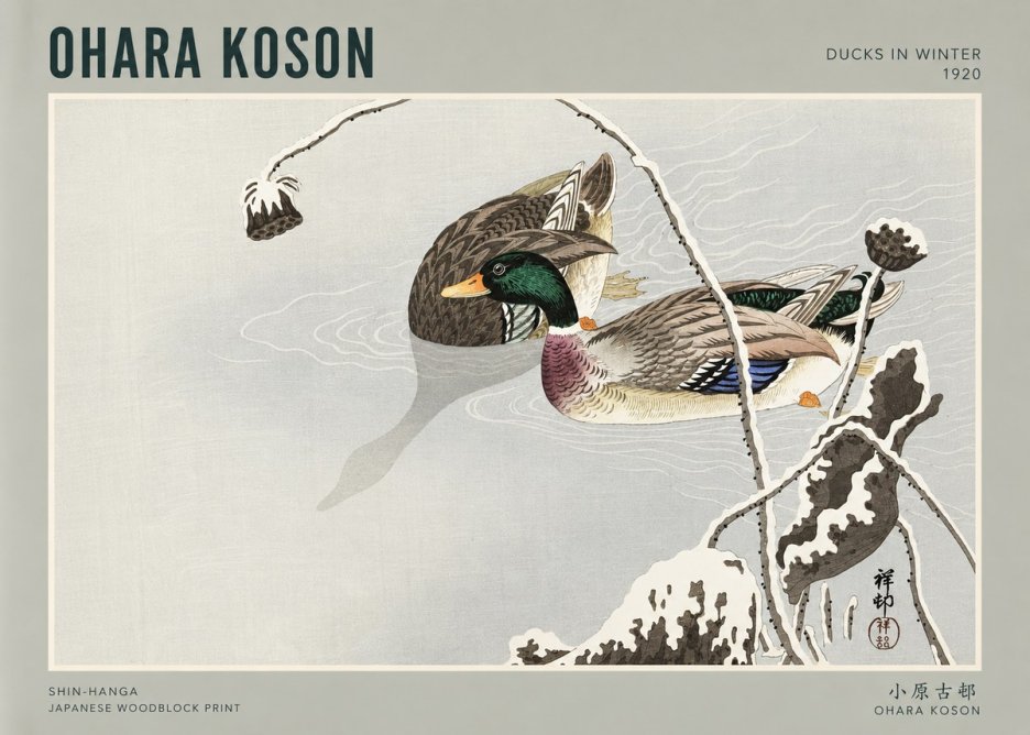 Ohara Koson Ducks in Winter No3 - Poster