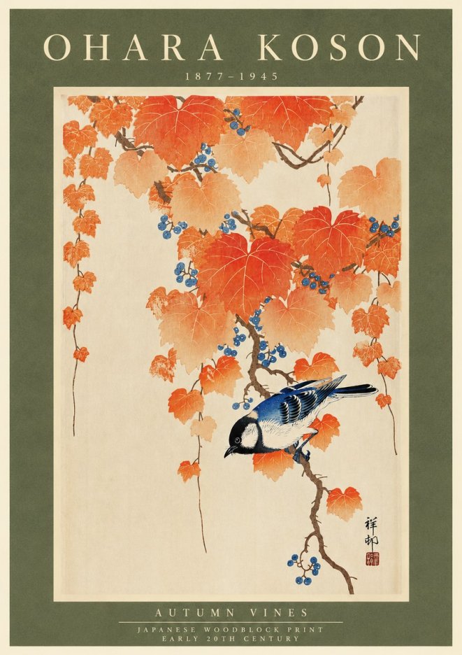 Ohara Koson Autumn Vines No3 - Poster