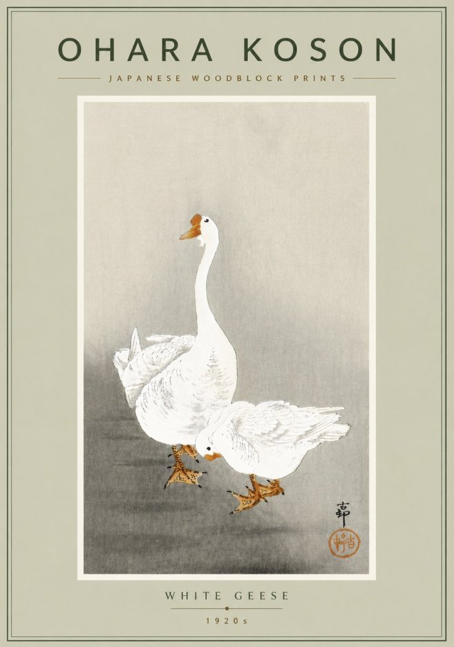 Ohara Koson White Geese No6 - Poster