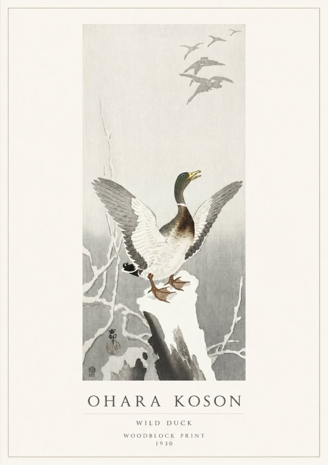 Ohara Koson Wild Duck No1 - Poster