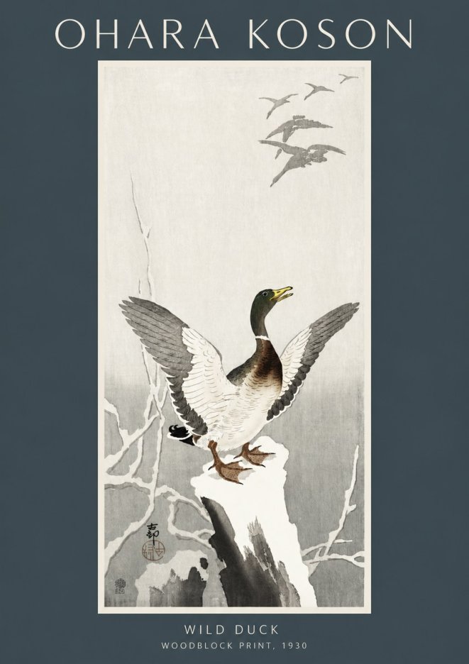 Ohara Koson Wild Duck No2 - Poster
