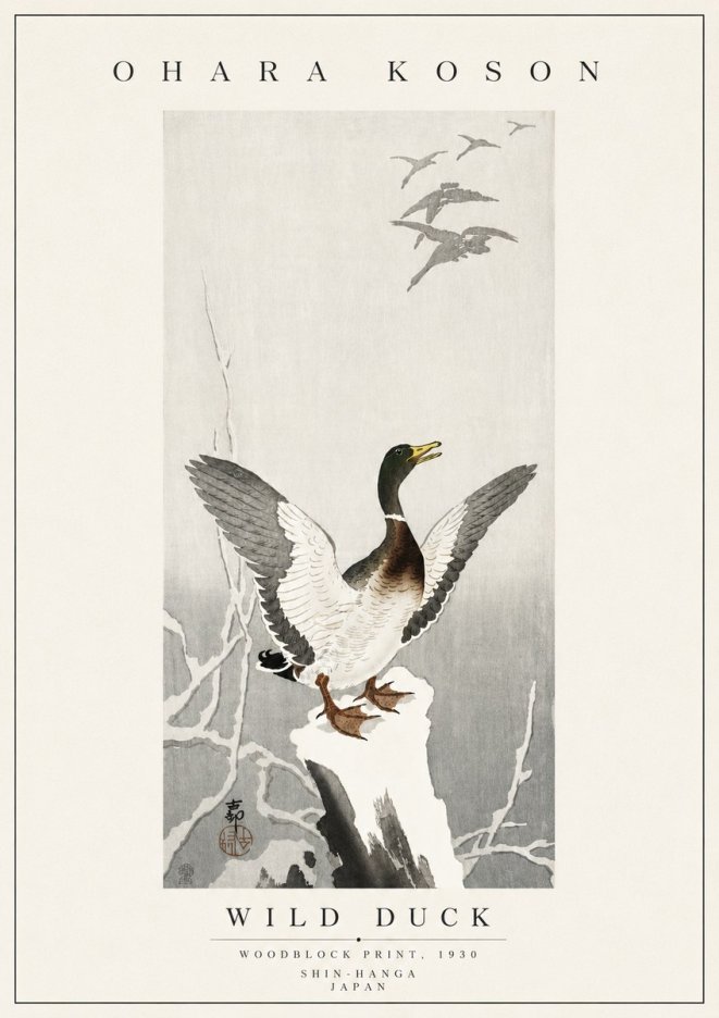 Ohara Koson Wild Duck No5 - Poster