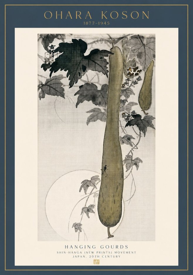 Ohara Koson Hanging Gourds No3 - Poster