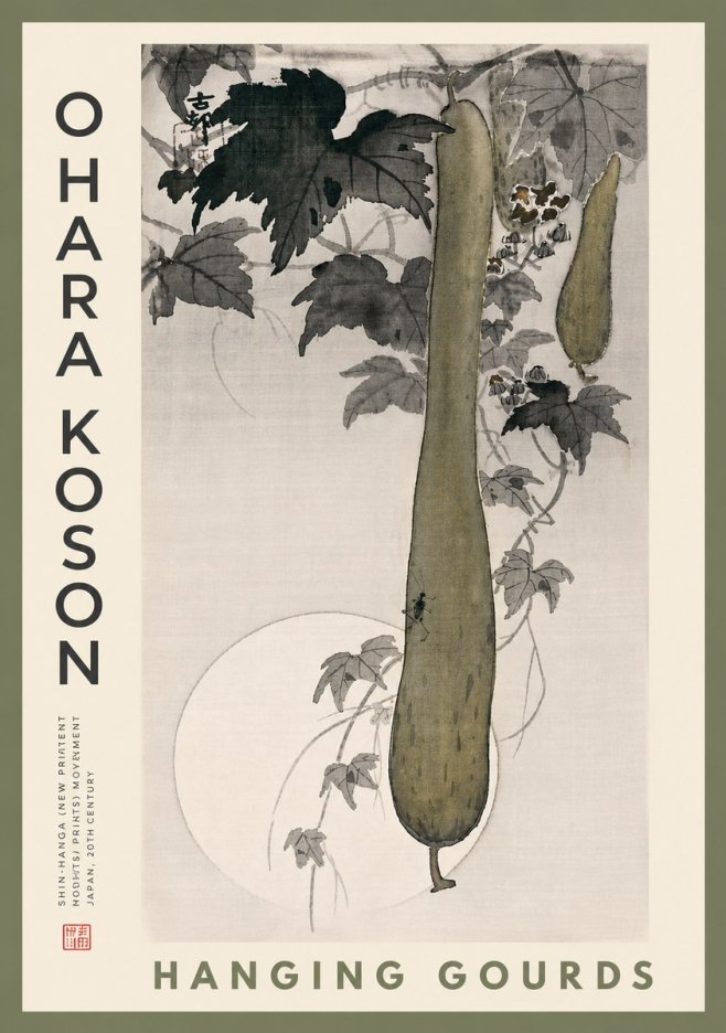 Ohara Koson Hanging Gourds No4 - Poster