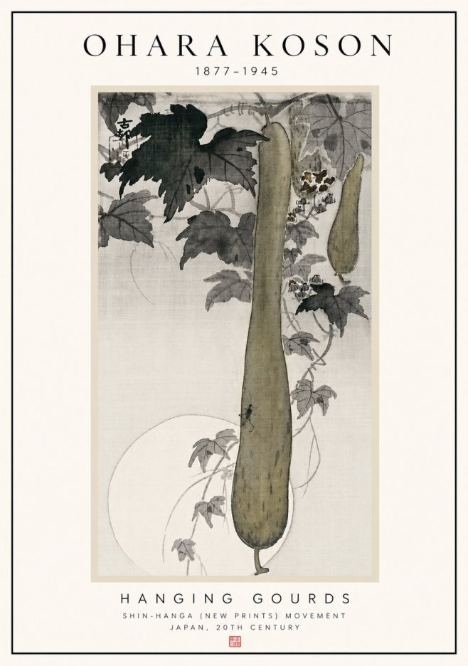 Ohara Koson Hanging Gourds No5 - Poster