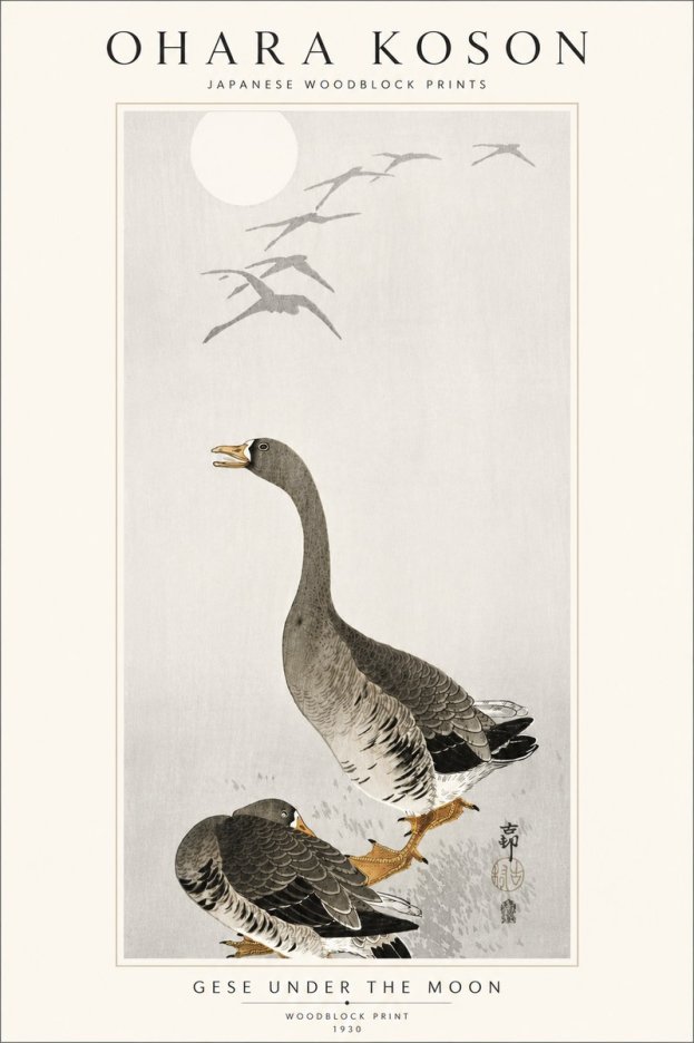 Ohara Koson Gese Under the Moon No5 - Poster